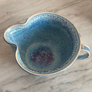 Hunt ‘90 Handcrafted Blue Ceramic mixing bowl chowder soup bowl